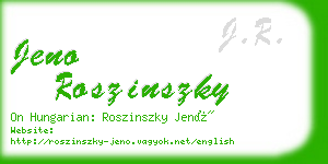 jeno roszinszky business card